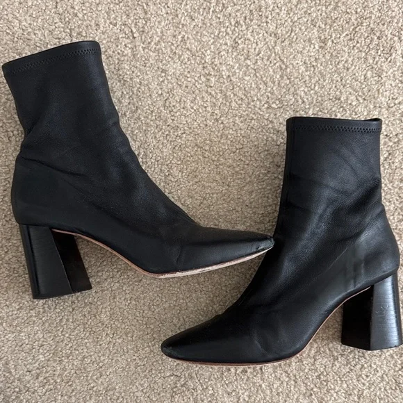 Loeffler Randall Black Leather Booties, sz 7 - Picture 1 of 6